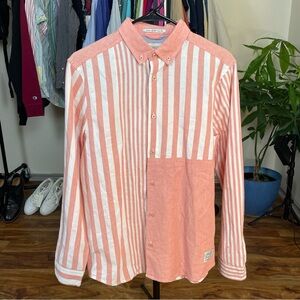 Scotch & Soda Coral and White Striped Shirt